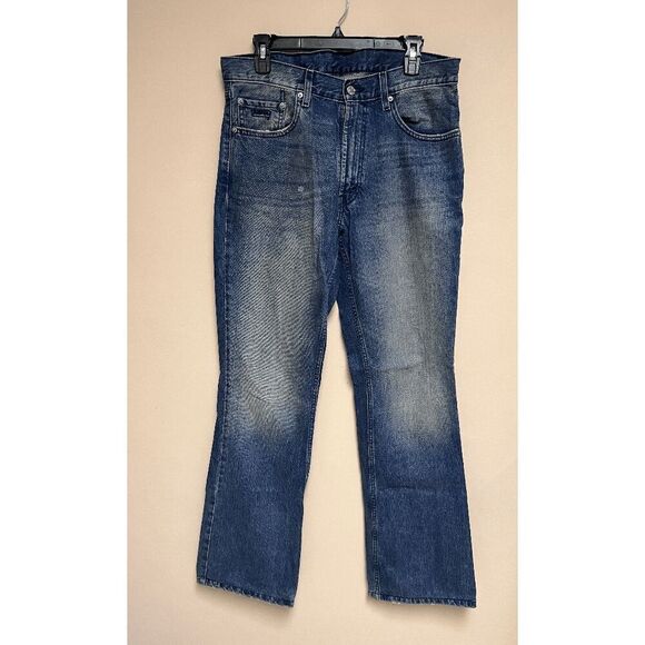 Levi's 517 Mens Bootcut Leg Utility Jeans Dark Wash Sz 34 - Picture 1 of 8